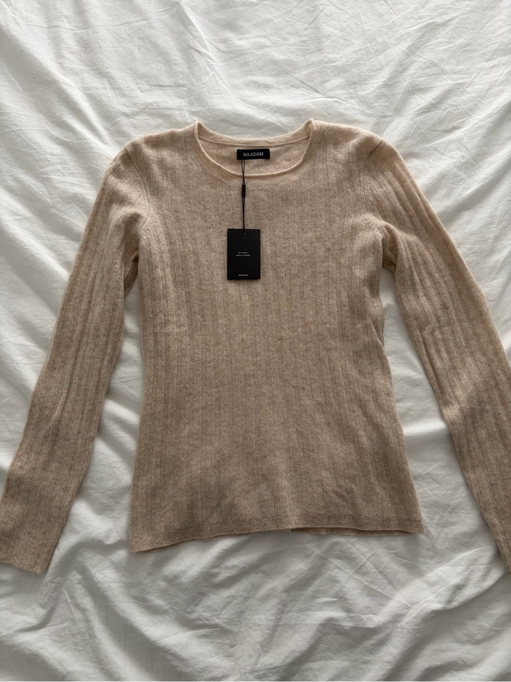NAADAM Lightweight Balletcore Ribbed Cashmere Sweater Size Large - Picture 6 of 13
